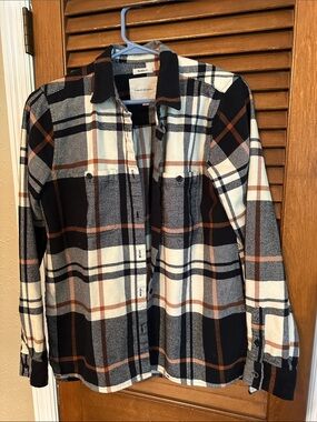 Thread & Supply Black, Cream, Brown Plaid Relaxed Fit Shirt